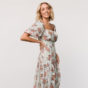 Baltic Born Annabeth Midi Dress | Eucalyptus Floral Size MM